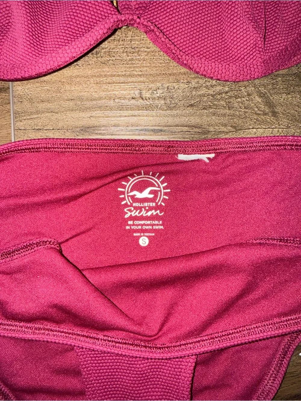 Hollister Textured Magenta Bikini Set